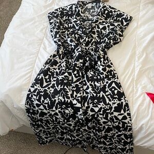 Black and White Patterned Dress